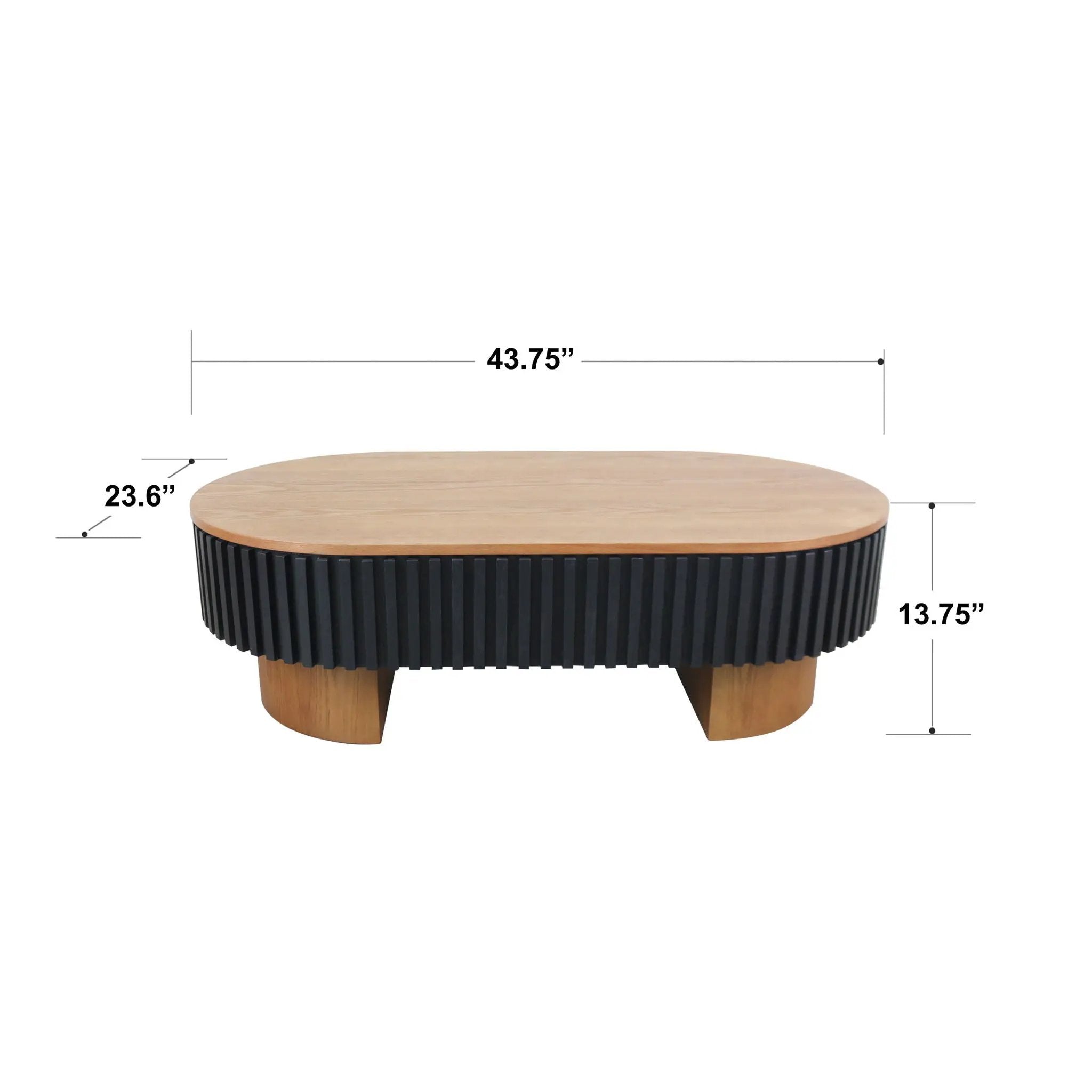 Elliptical Living Room Coffee Table With Hidden Storage And Removable Tabletop by HouseOfZazla