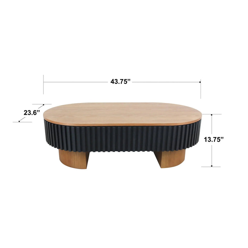 Elliptical Living Room Coffee Table With Hidden Storage And Removable Tabletop by HouseOfZazla