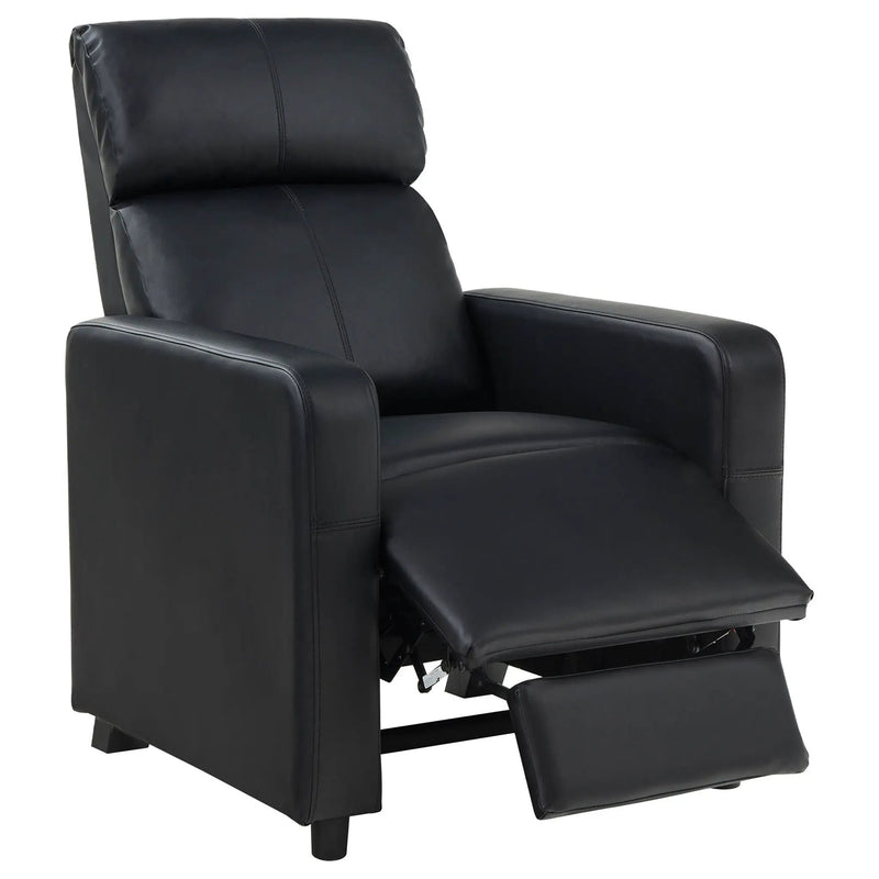 Toohey Upholstered Tufted Recliner Living Room Set Black by Unique Piece Furniture