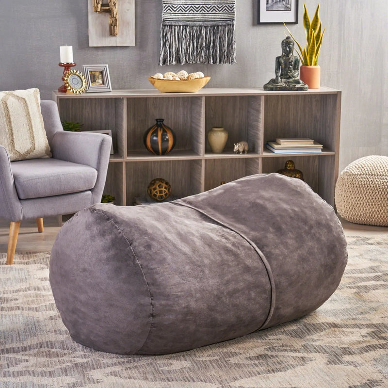 Michael - Modern Cylindrical Suede Bean Bag Chair by HouseOfZazla