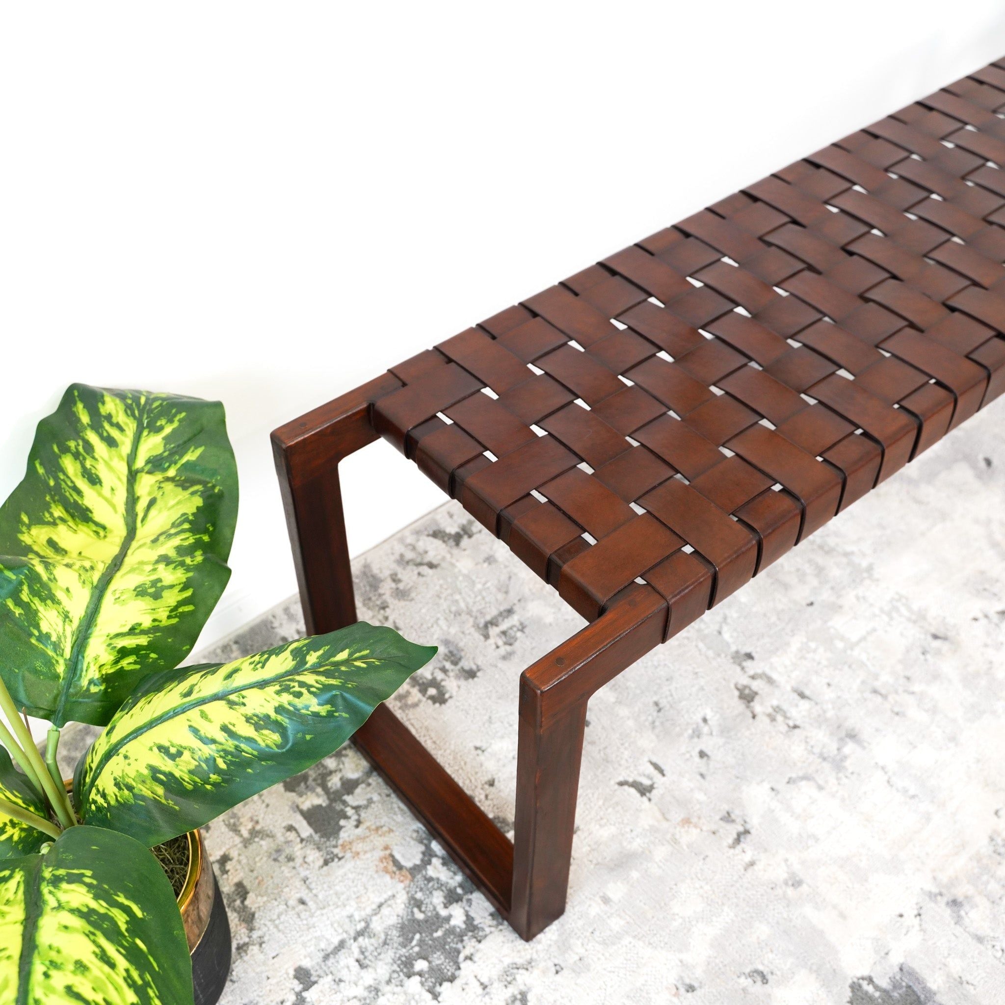 Christina - Bench - Cognac / Dark Brown / Tan by HouseOfZazla