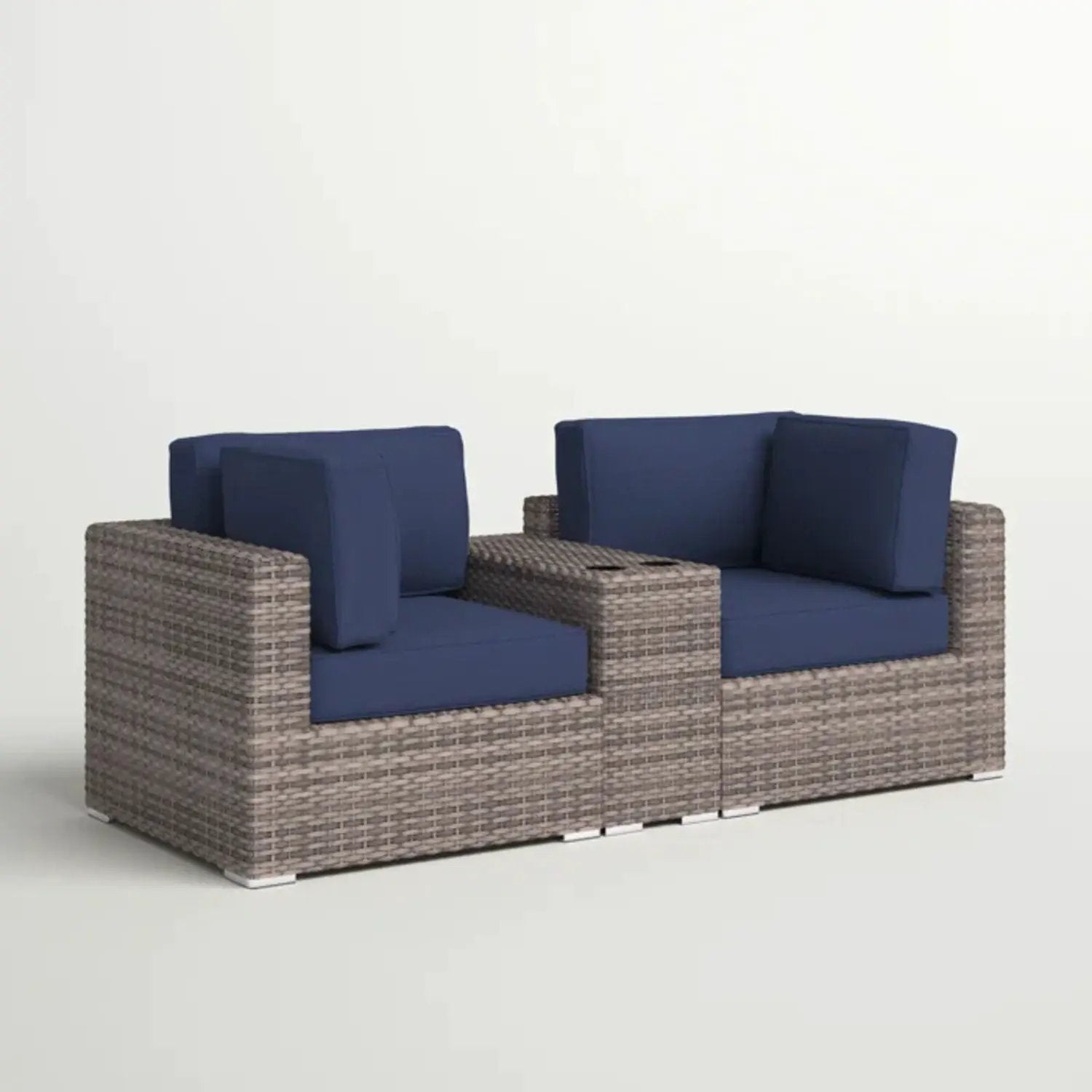 Outdoor Seating Group With Cushions 2 Person - Gray by Unique Piece Furniture