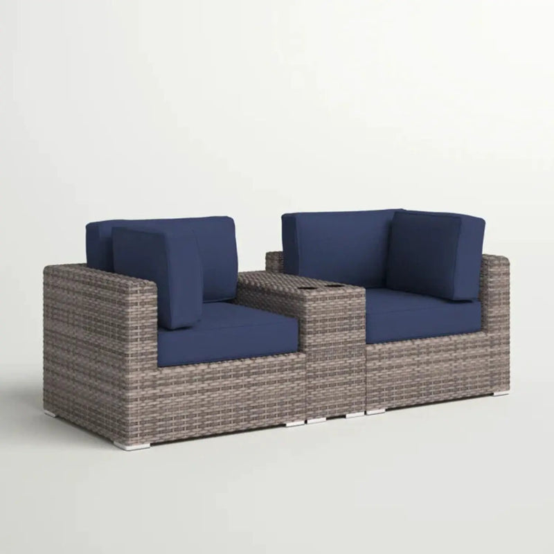 Outdoor Seating Group With Cushions 2 Person - Gray by HouseOfZazla