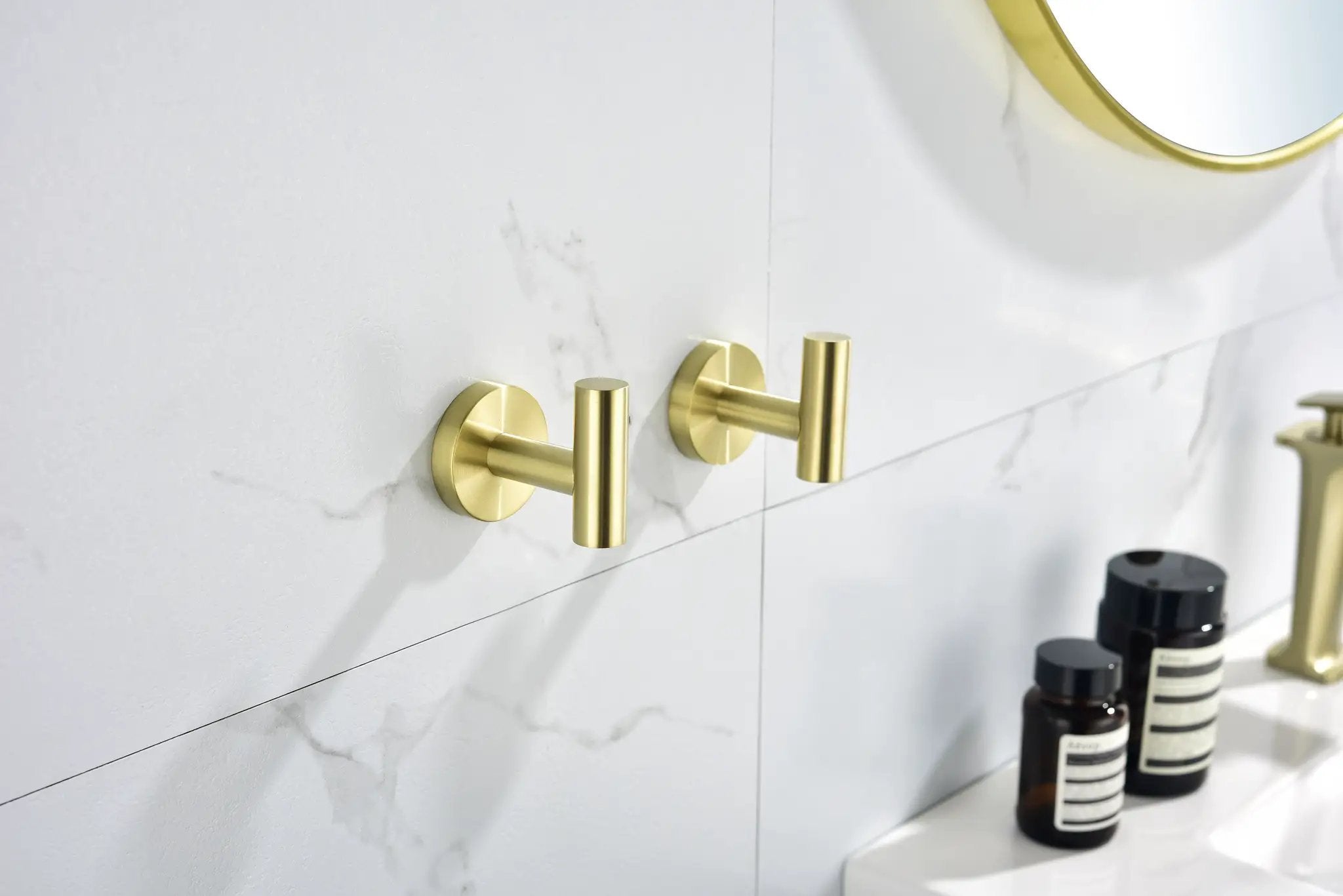 6-Pack Wall-Mounted Stainless Steel Bathroom Towel Hooks by HouseOfZazla