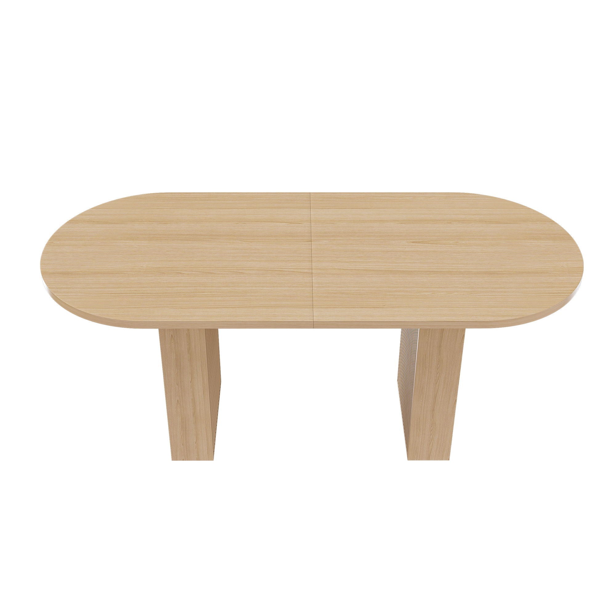 Oval Dining Table With Wood Strip Base by HouseOfZazla