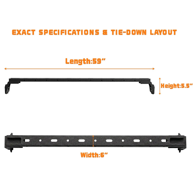 Roof Rack Cross Bars for Jeep Wrangler & Gladiator by HouseOfZazla