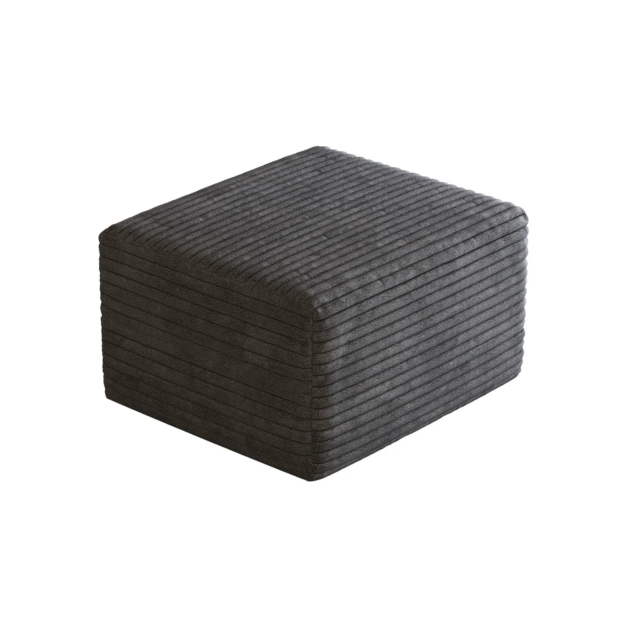 Sofa Ottoman - No Assembly Required - Dark Grey Plush Corduroy Fabric by HouseOfZazla