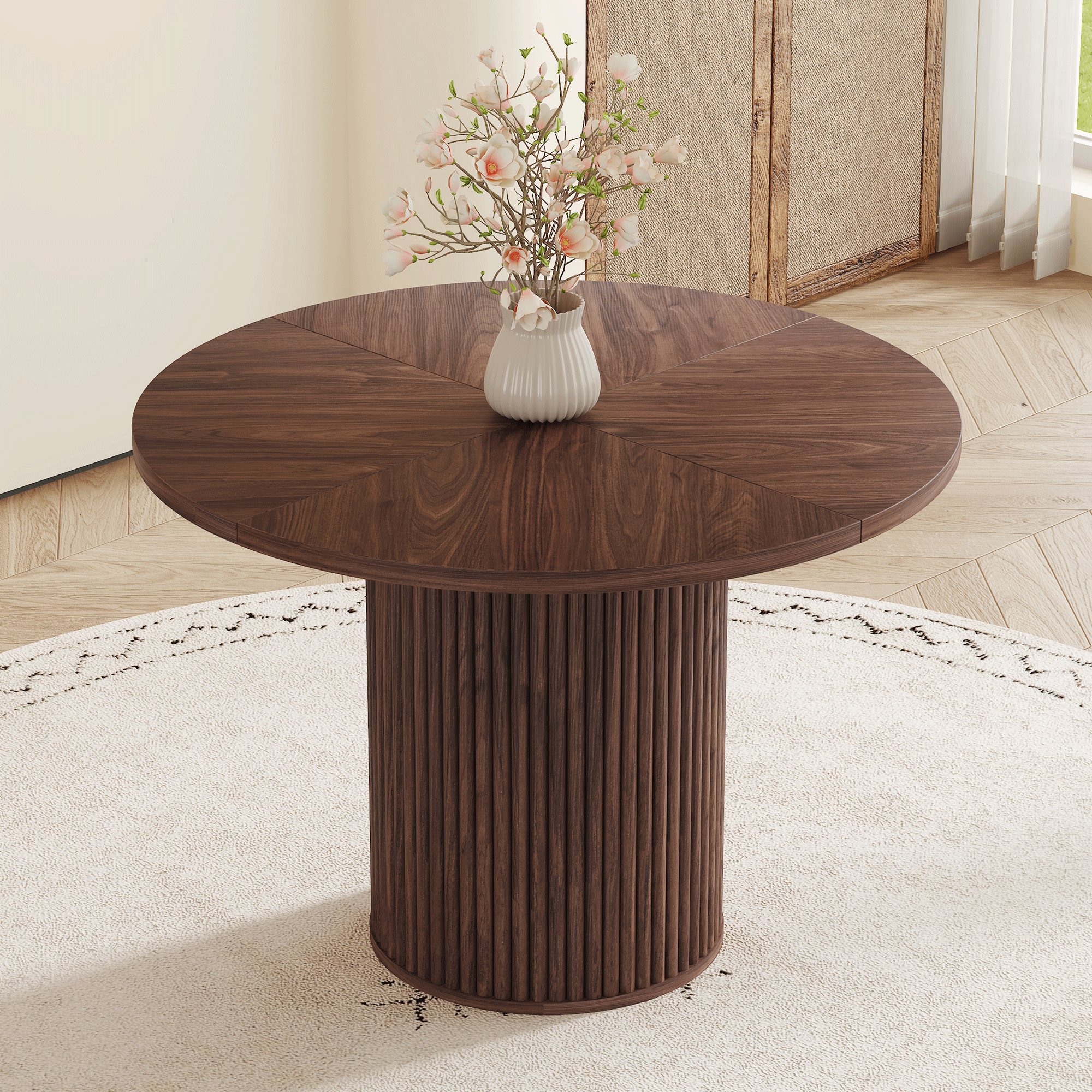 Modern Spliced Circular Dining Table With 42 Inch Diameter by HouseOfZazla