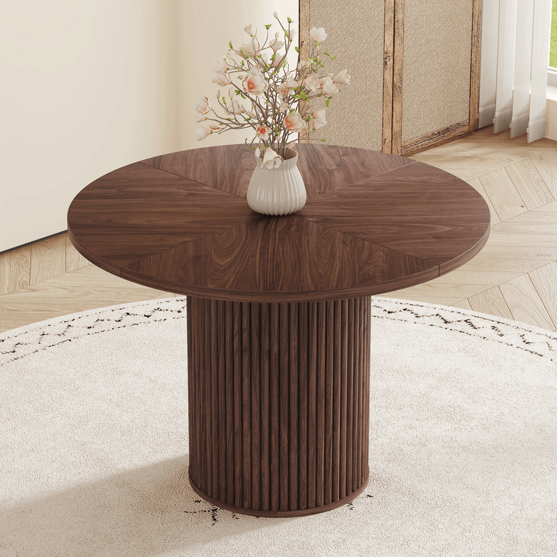 Modern Spliced Circular Dining Table With 42 Inch Diameter by HouseOfZazla