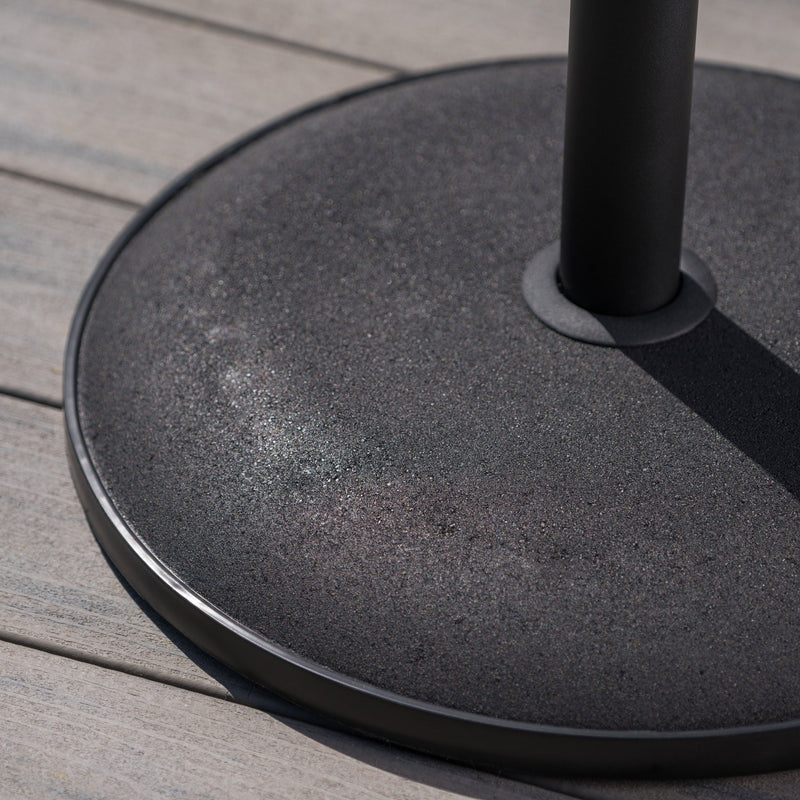 Stylish Concrete Umbrella Base With Iron Support Pole - Black by HouseOfZazla