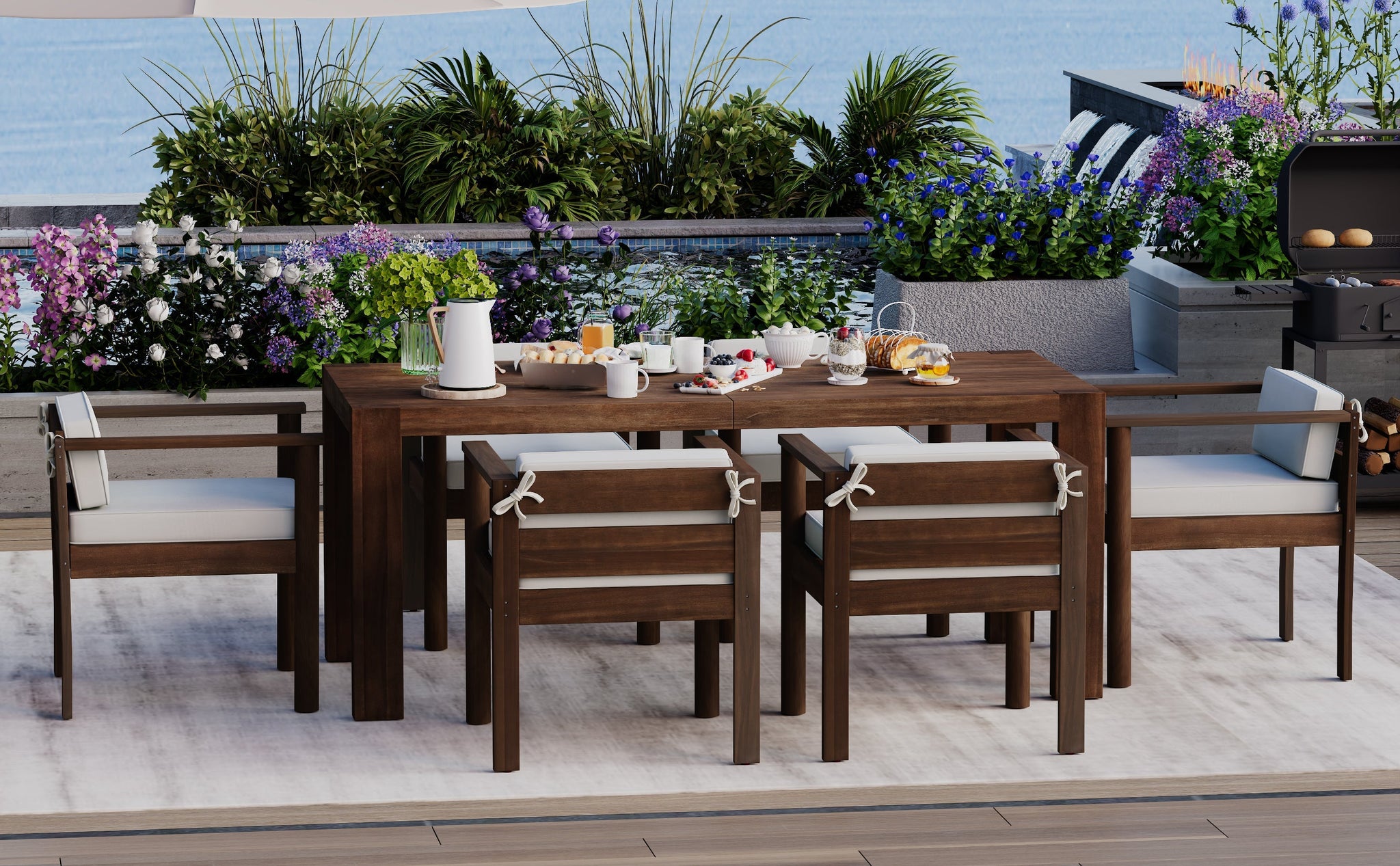 TREXM 7-Piece Patio Dining Table Set for 6 by HouseOfZazla