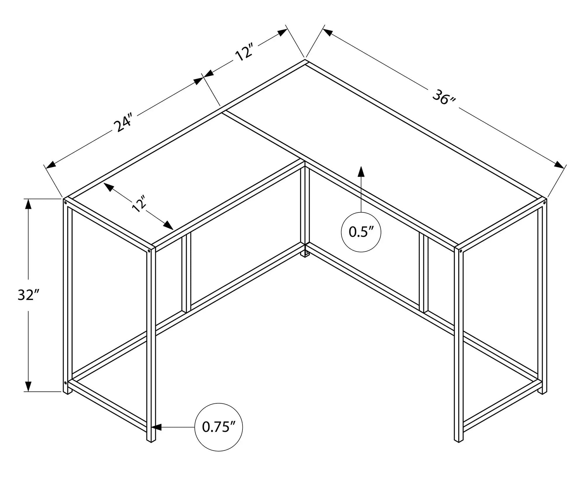 Corner Accent Console Table For Entryway, Unique L-Shaped Design by Unique Piece Furniture