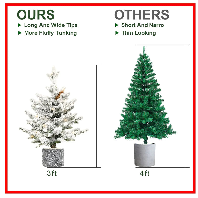 2FT Flocked Christmas Tree with Pot Base by HouseOfZazla