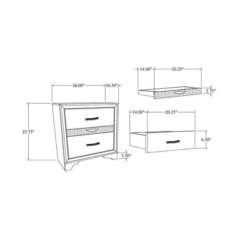 Ryder - Sparkle Nightstand - Gray by Unique Piece Furniture