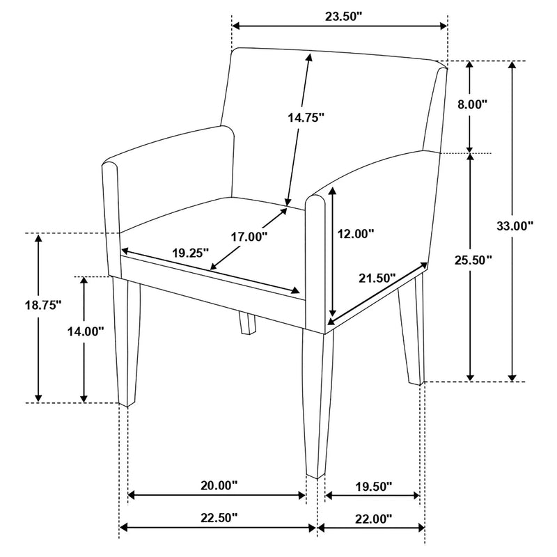 Yorkshire - Upholstered Dining Arm Chair With Cushioned Arms (Set of 2) - Gray by HouseOfZazla