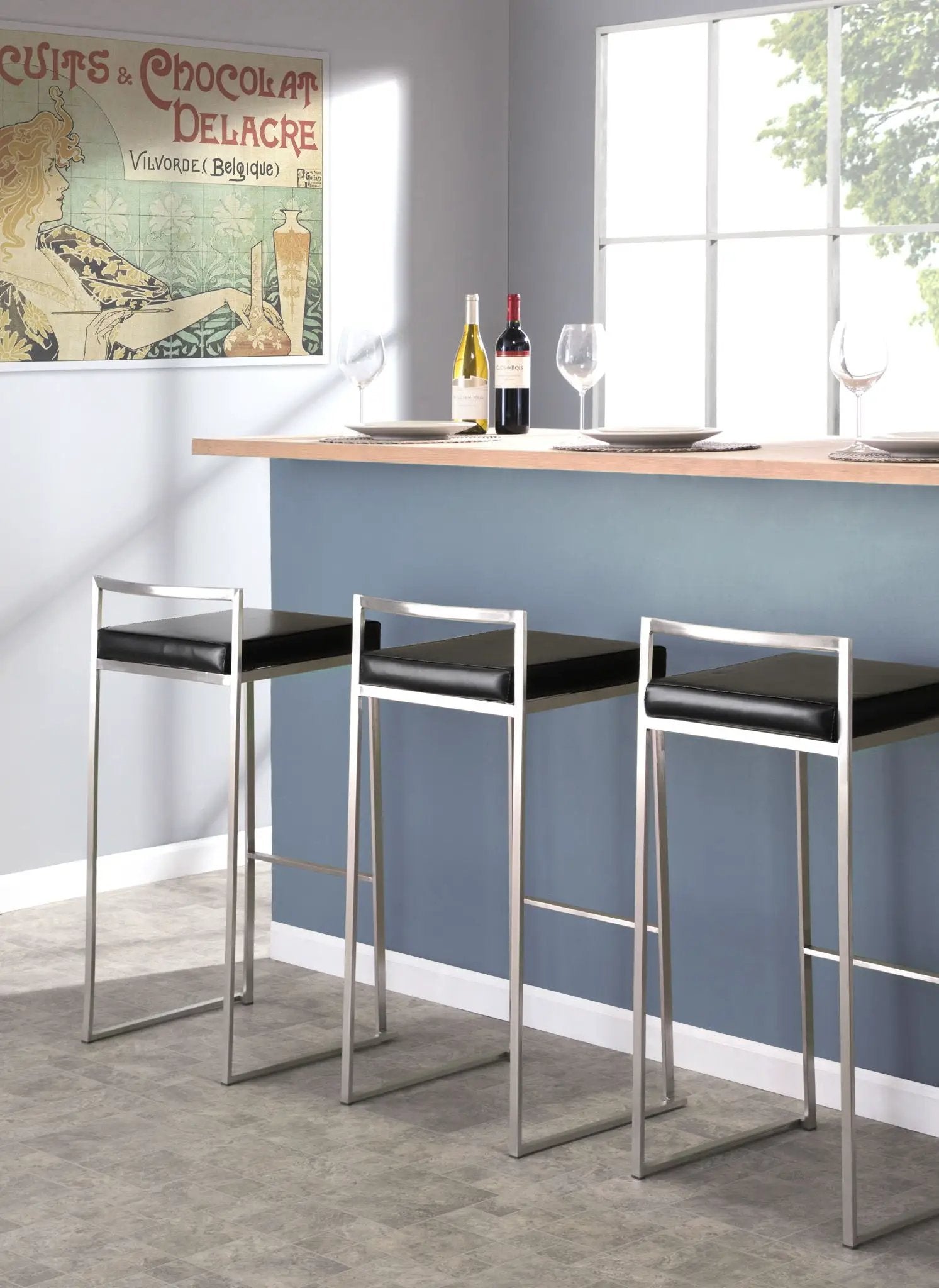 Fuji - Contemporary Stackable Design Barstool by HouseOfZazla