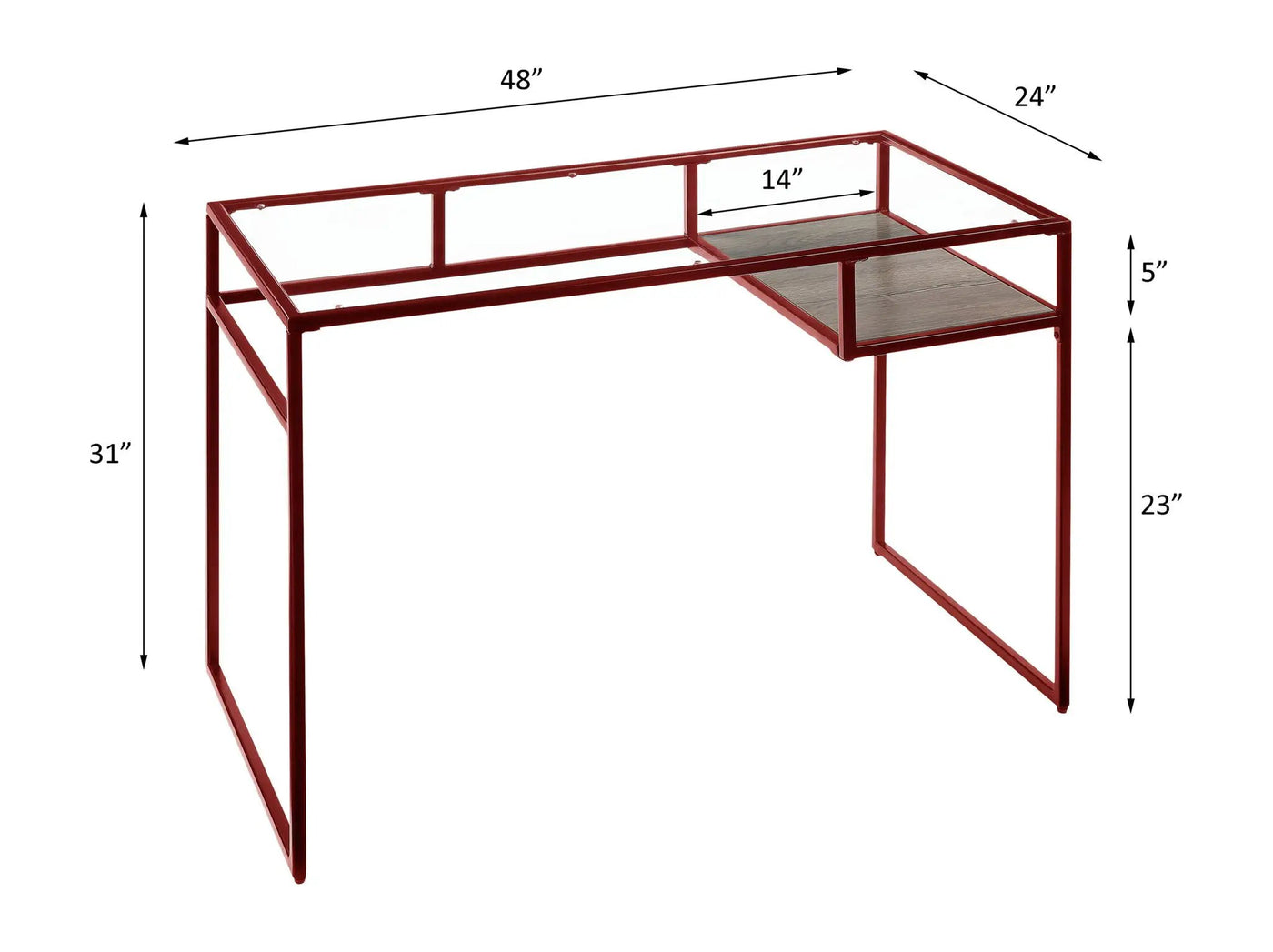 Yasin Glass Top Writing Desk by HouseOfZazla