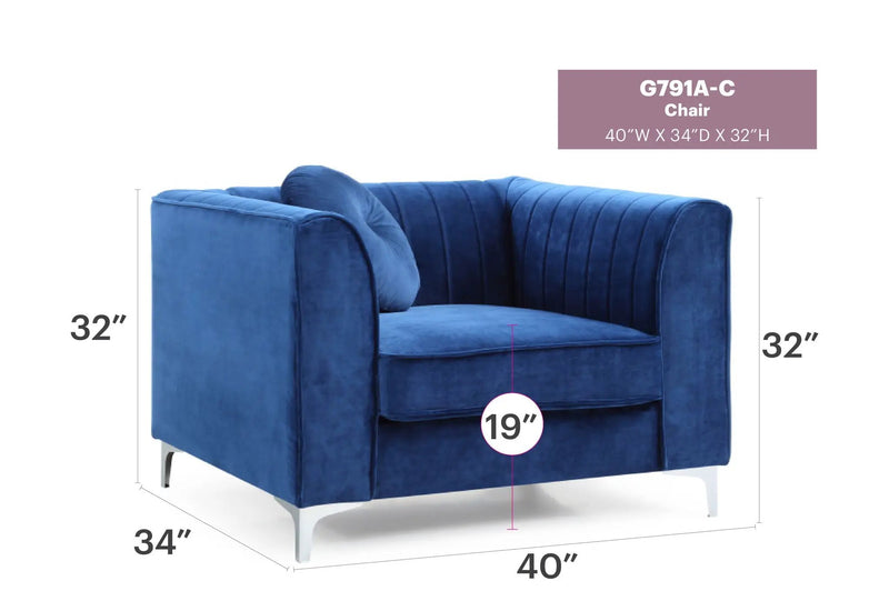 Contemporary Sloped Armchair by Unique Piece Furniture
