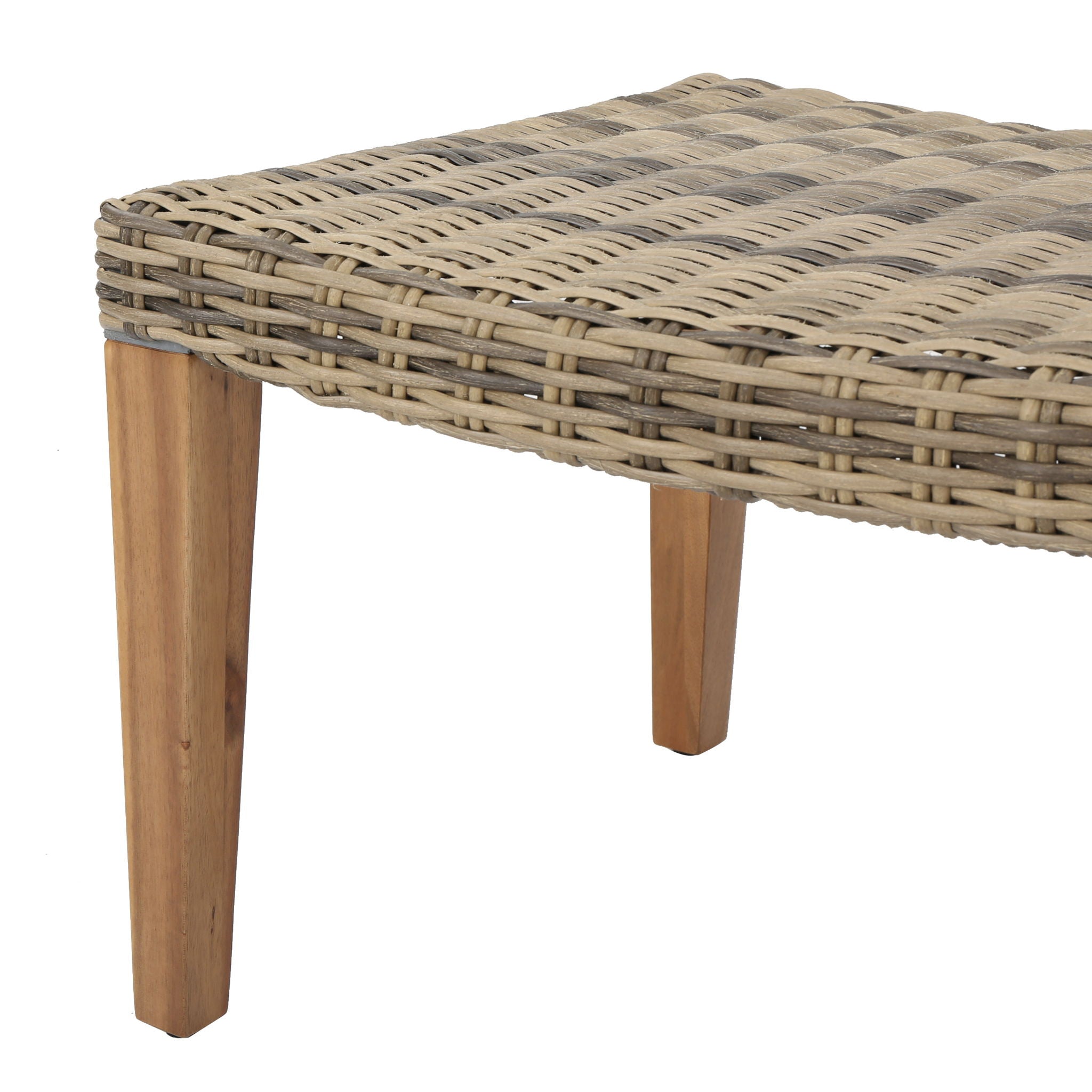Outdoor Rattan Wicker Ottomans - Gray by HouseOfZazla