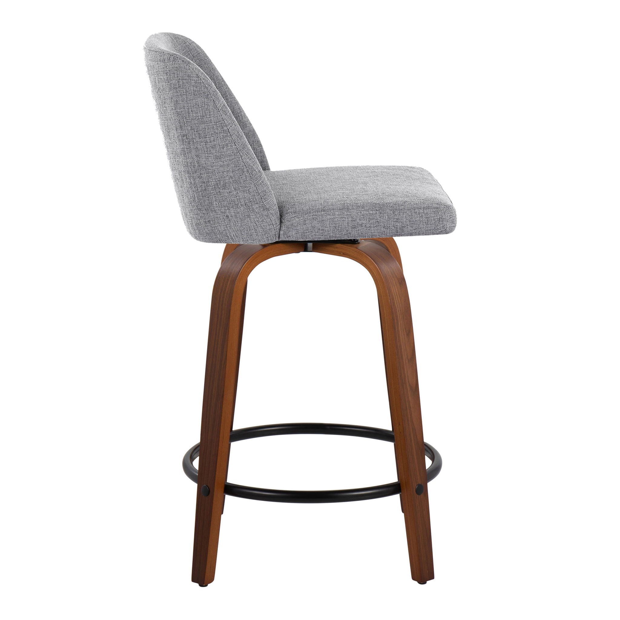 Toriano - Mid Century Modern, Fixed Height Counter Stool & Swivel And Round Footrest (Set of 2) by HouseOfZazla