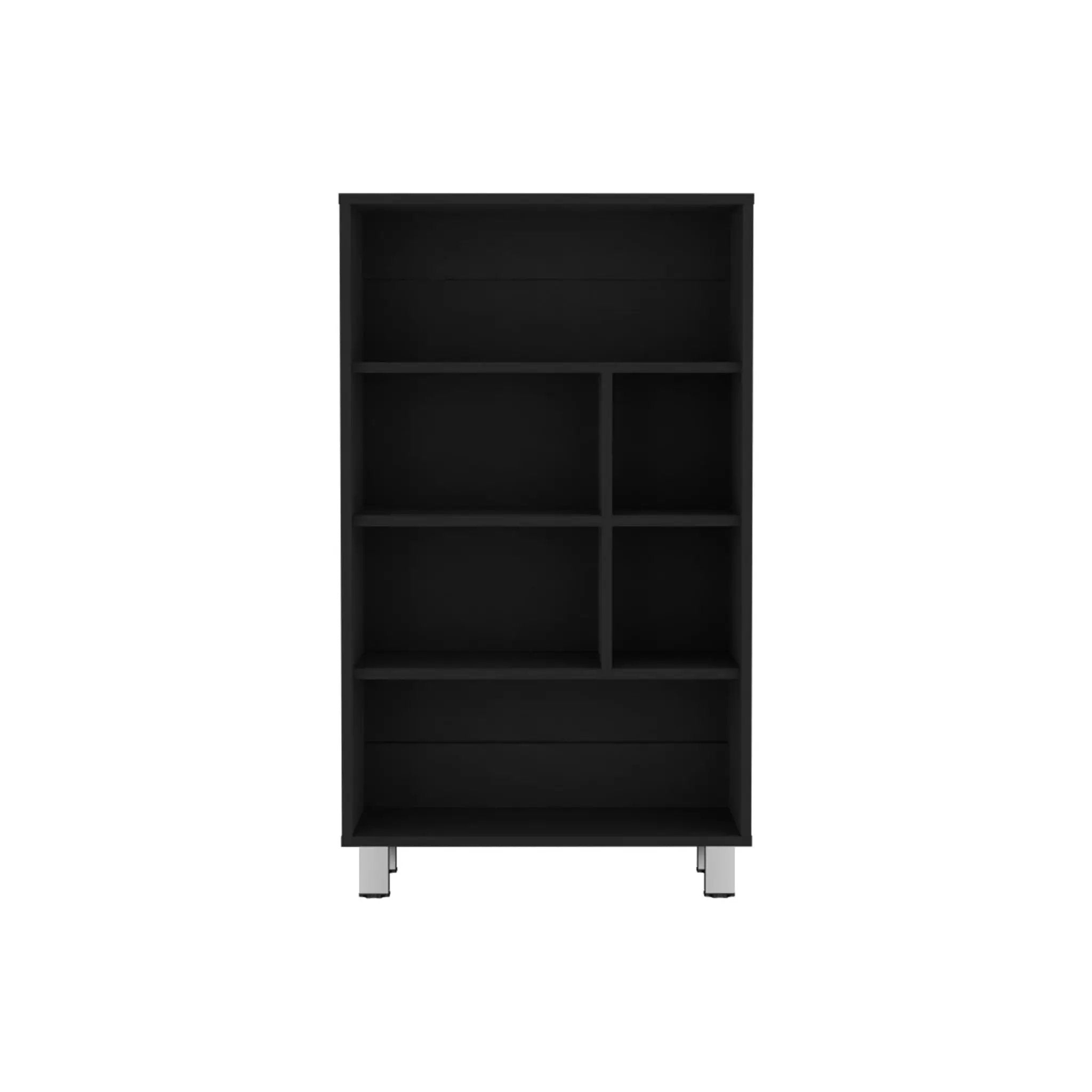 Bookcase, 6 Shelves, 4 Legs - Black by Unique Piece Furniture