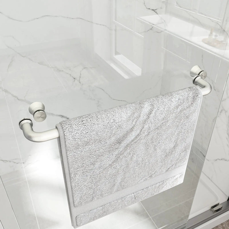 Brushed Nickel Reversible Installation Double Bypass Sliding Shower Door by HouseOfZazla