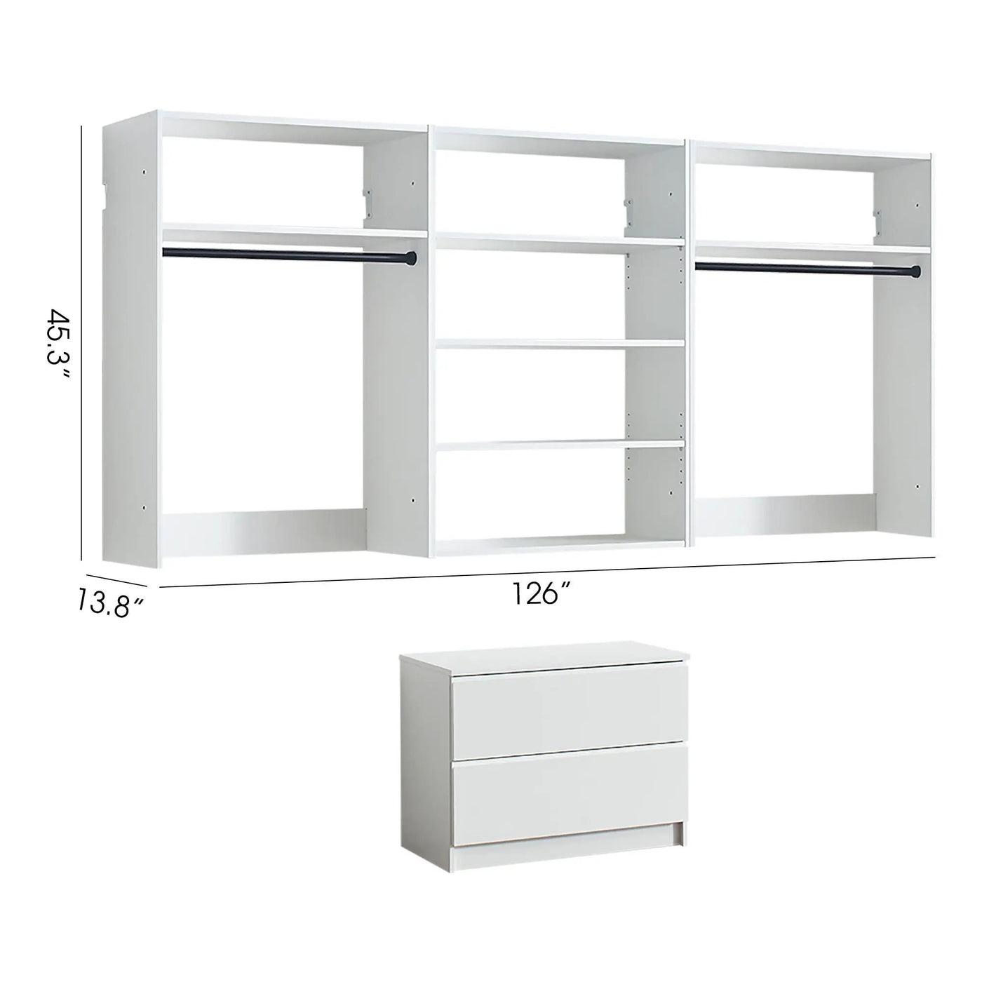 Devi - Wall Mounted Closet System With Modular Units by HouseOfZazla