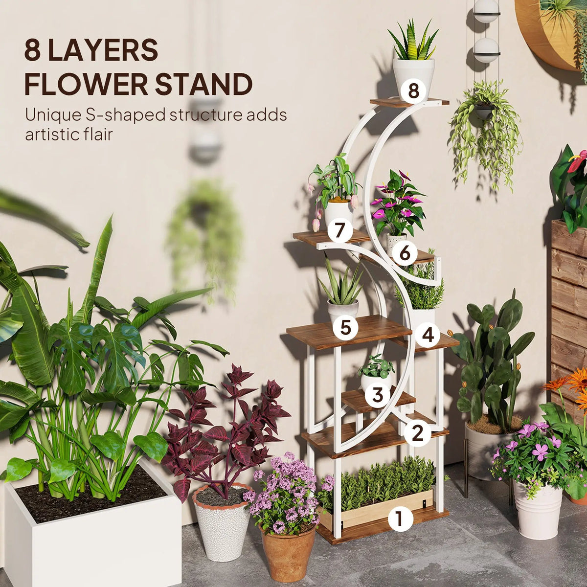 Outsunny 8 Tier Plant Stand Indoor by HouseOfZazla