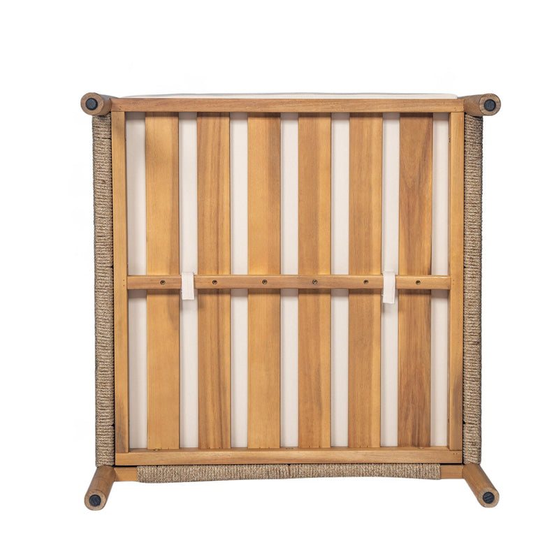 Modern Outdoor Woven Lounge Chair With Solid Wood Frame - Teak by HouseOfZazla