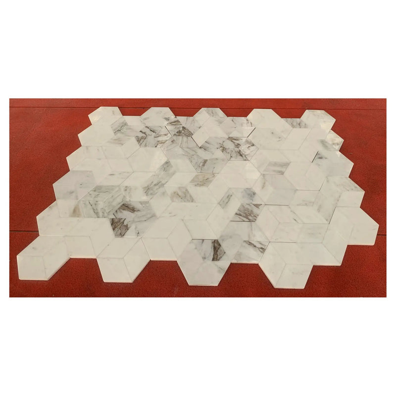 Hexagon Natural Marble Polished Tile For Wall And Floor (Set of 12) by HouseOfZazla