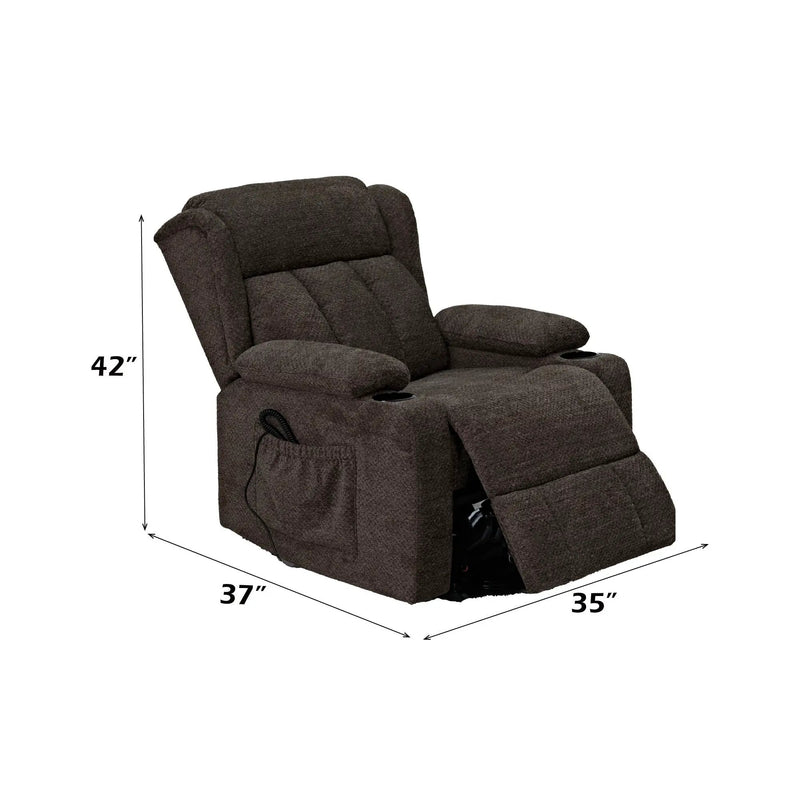 Lusio - Power Motion Recliner With Lift & Cup Holder - Brown by Unique Piece Furniture