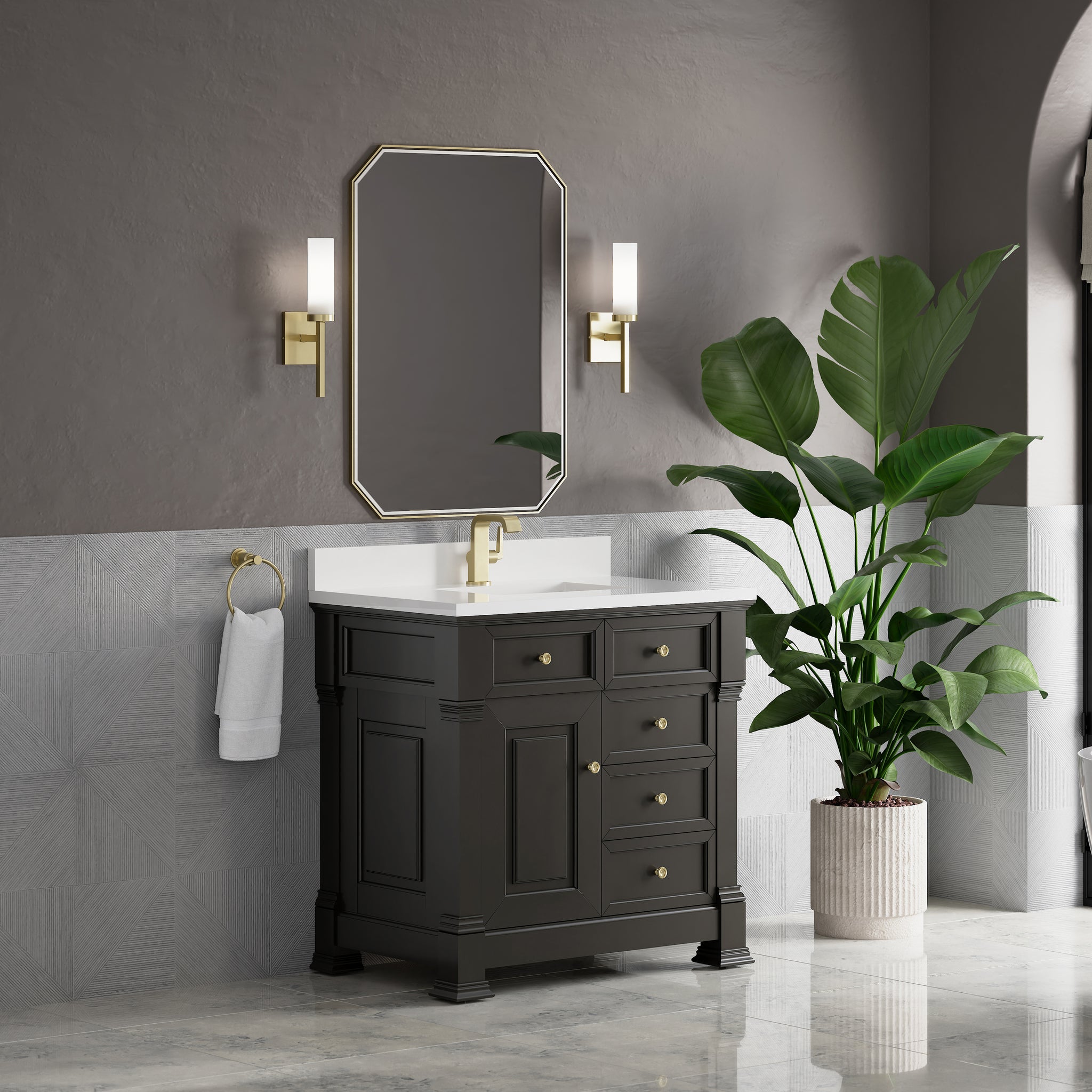 James Martin Brookfield 36" Single Bathroom Vanity, Black Onyx, view 37