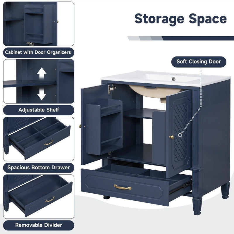 60" Bathroom Vanity with Double Sink Combo Set by HouseOfZazla