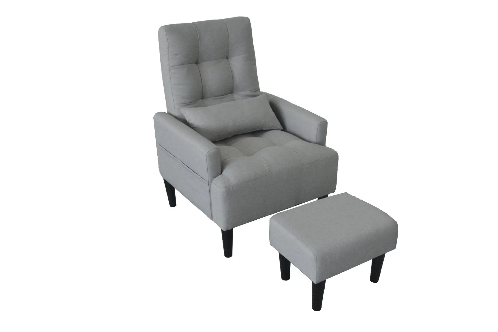 Living Room Sofa Single Chair And Ottoman, Modern Multi-Function Fabric Living Room Sofa Lounge Chair Bed And Stool. Soft Leisure Single Chair Adjustable Into 5 Angles With Sofa Bed by HouseOfZazla