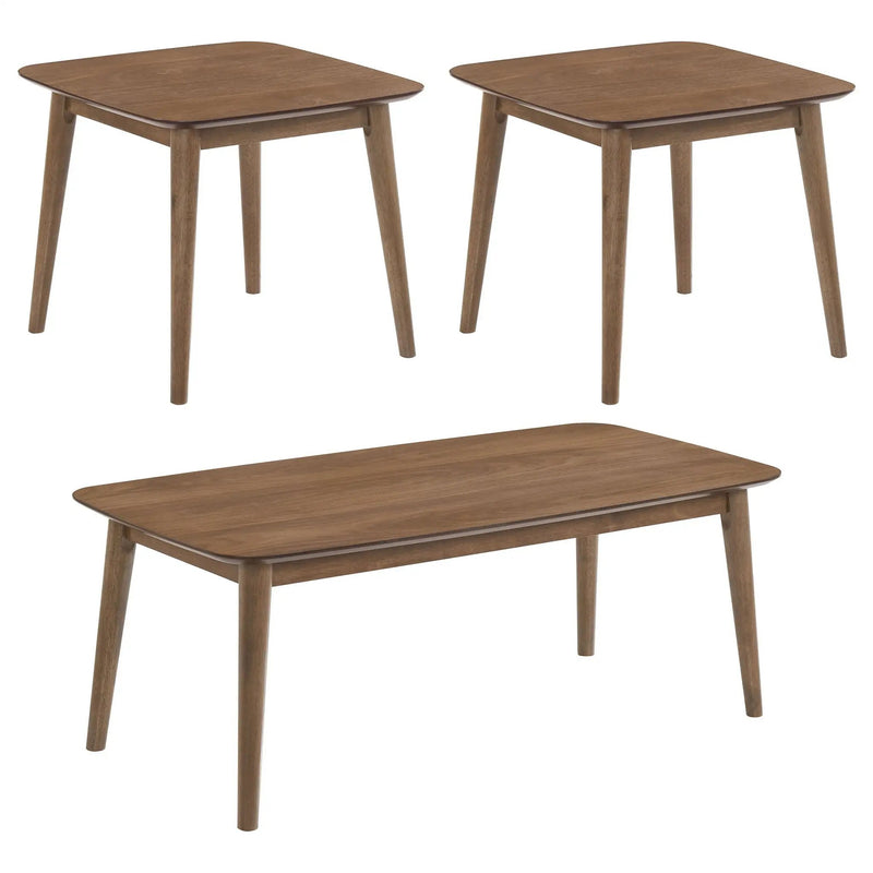 Radley 3-piece Rectangular Coffee Table Set Natural Walnut by Unique Piece Furniture
