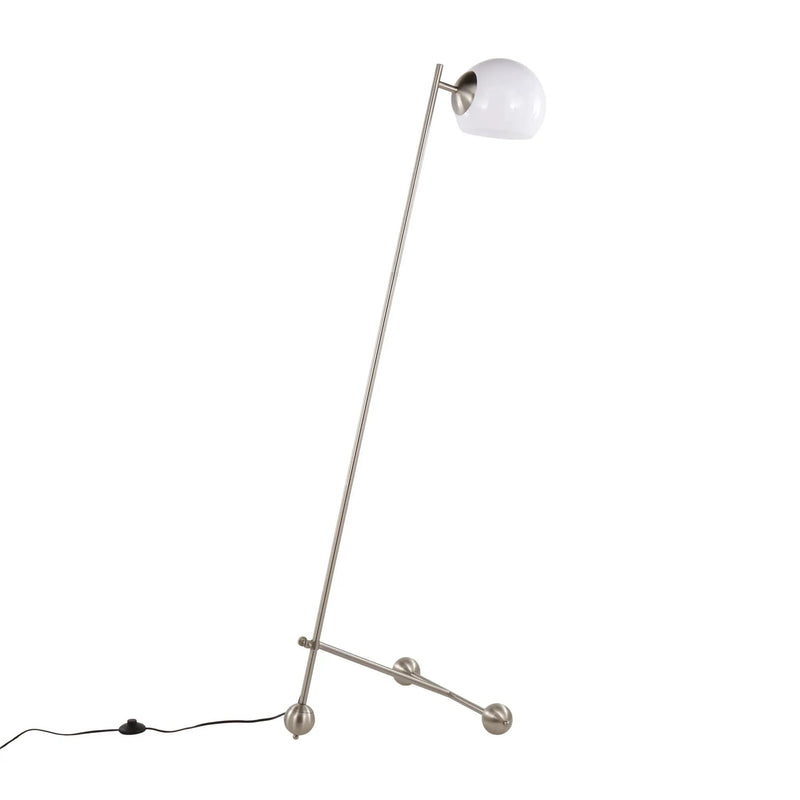 Eileen - Contemporary Floor Lamp - Nickel / White by HouseOfZazla