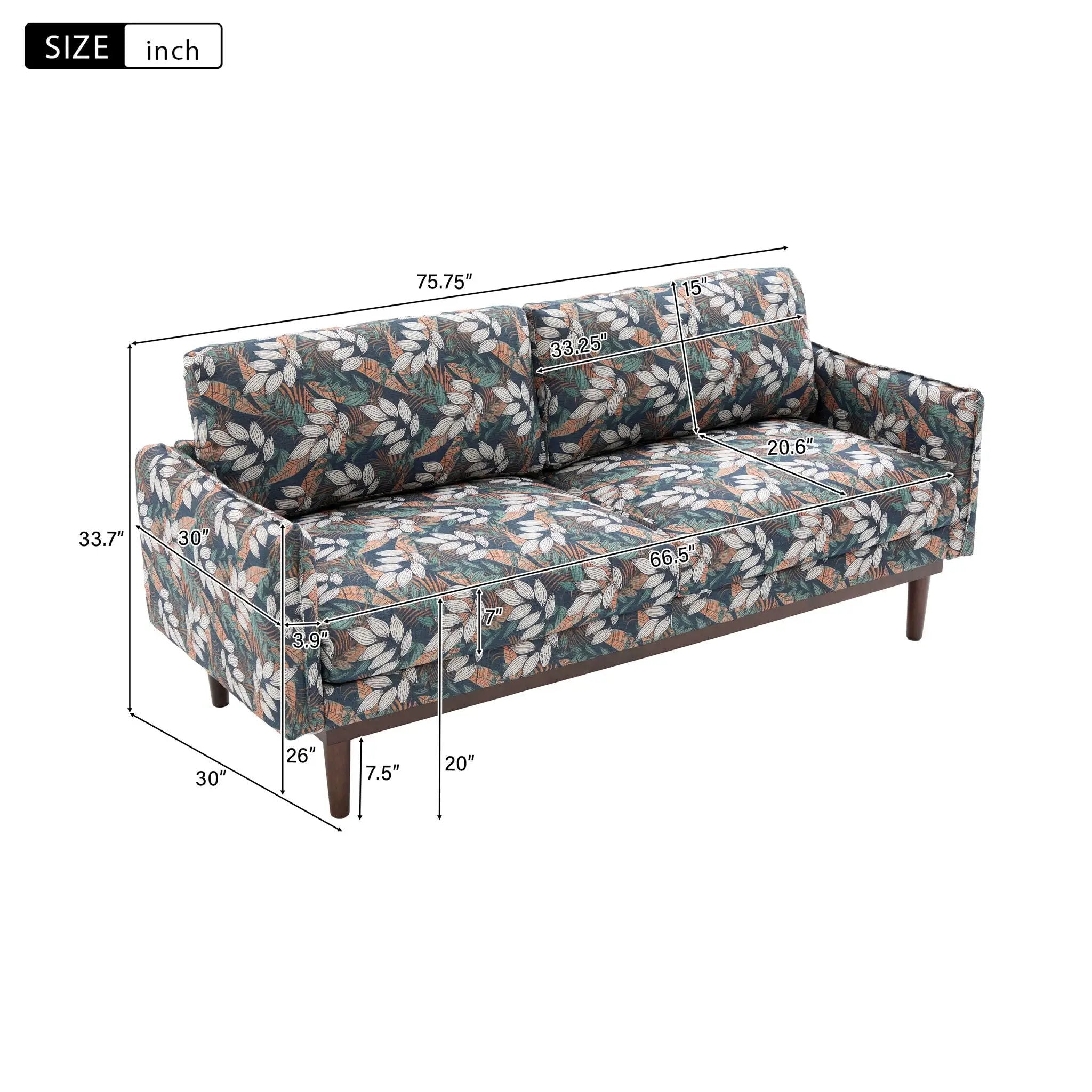 2 Seater Loveseat Sofa With Spacious Seating Area by Unique Piece Furniture