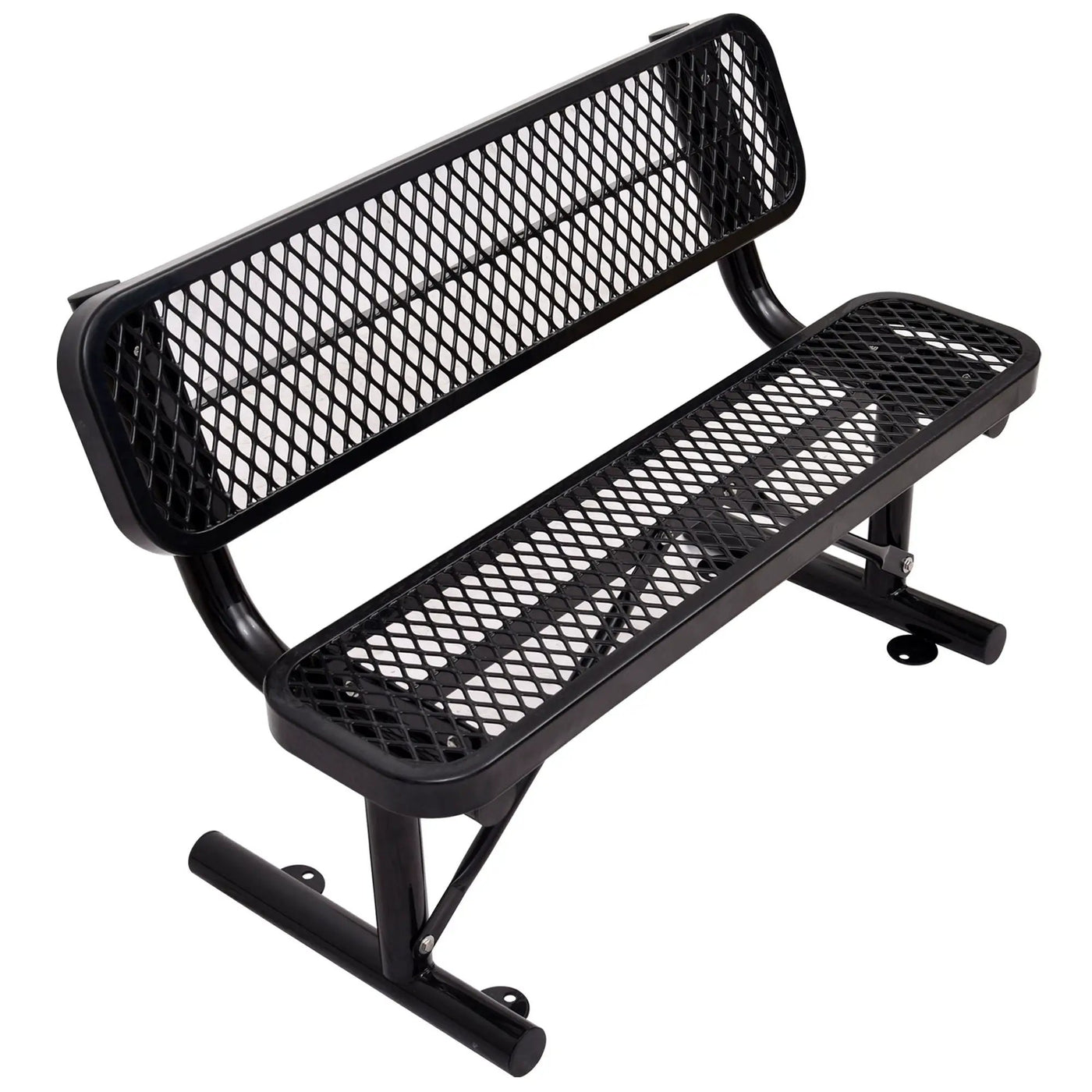 6' Outdoor Steel Bench With Backrest by Unique Piece Furniture