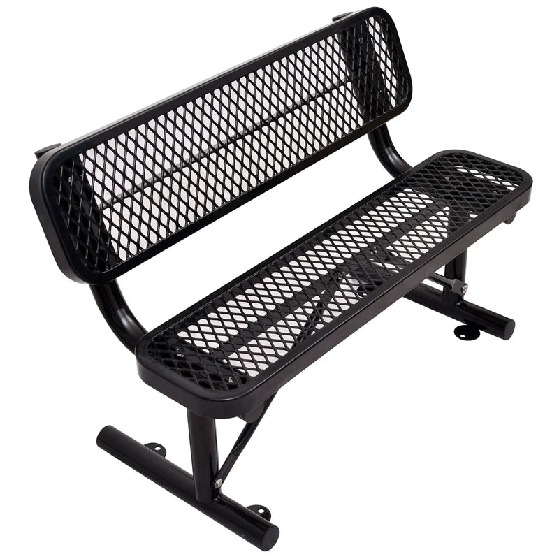 6' Outdoor Steel Bench With Backrest by Unique Piece Furniture