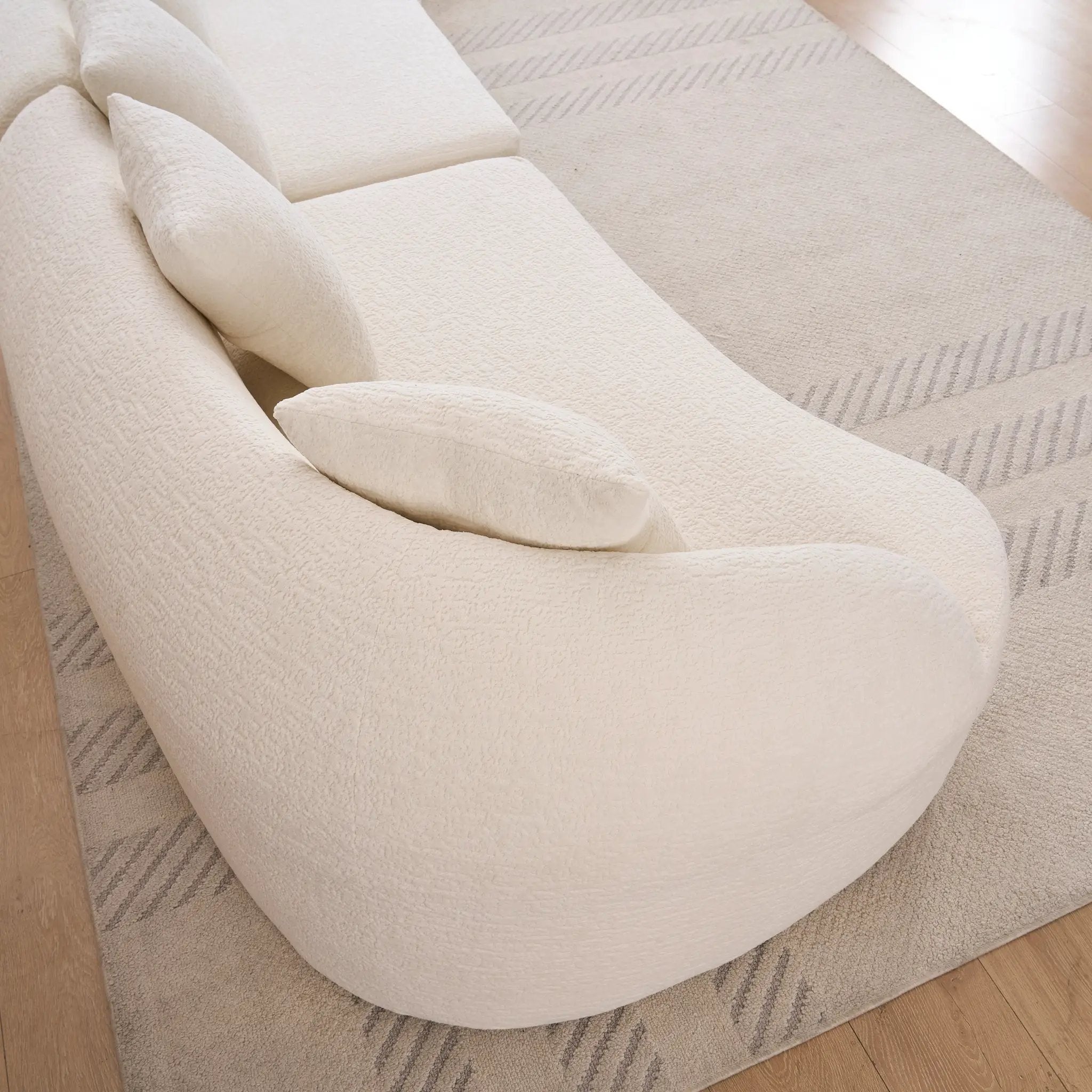Curved Boneless Sofa, Compression Modular 110'' Sectional by HouseOfZazla