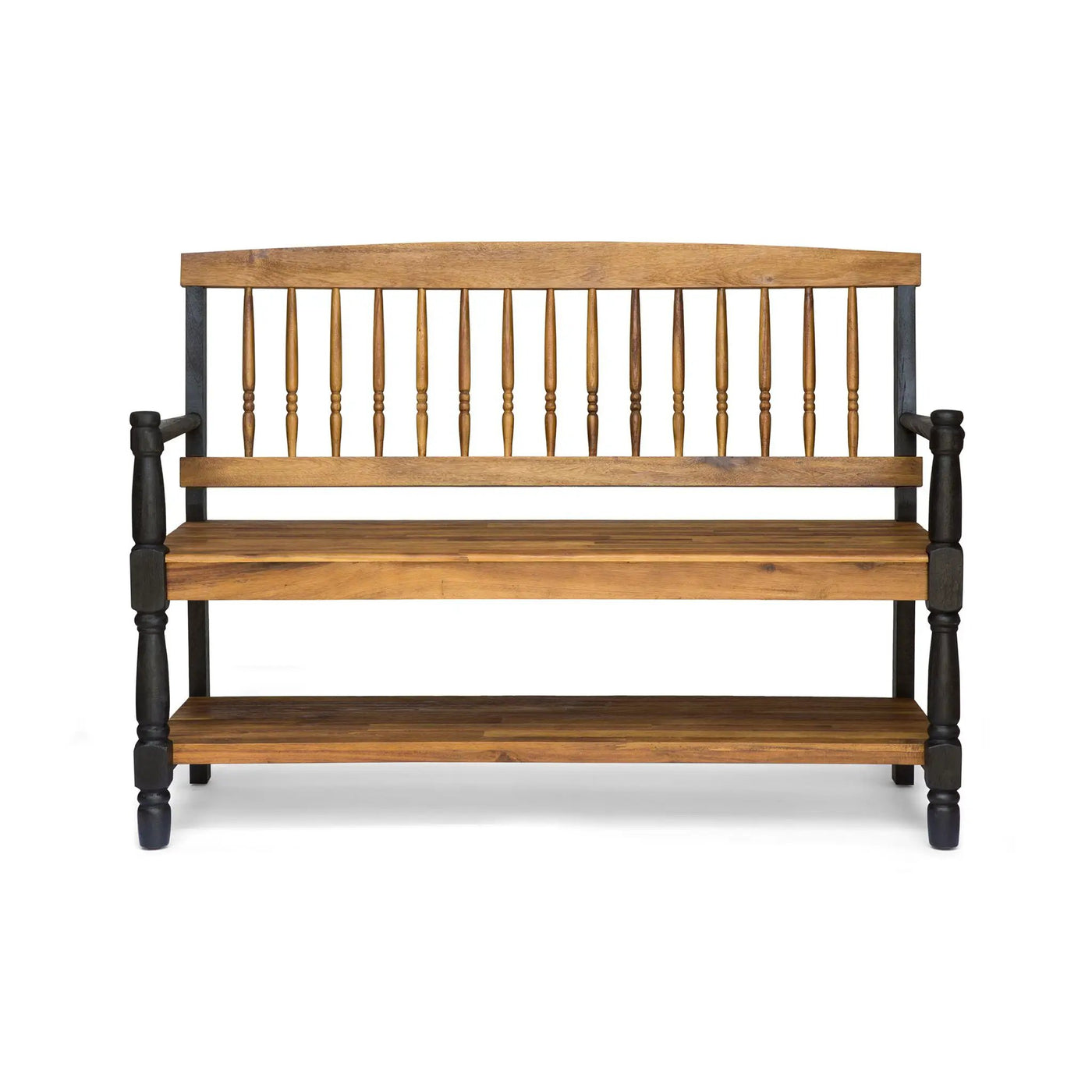 Slatted Bench With Built In Shelf by HouseOfZazla
