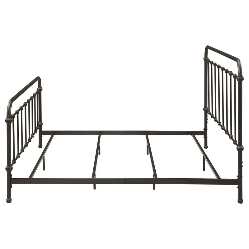 Livingston Metal Eastern King Open Frame Bed Dark Bronze by Unique Piece Furniture