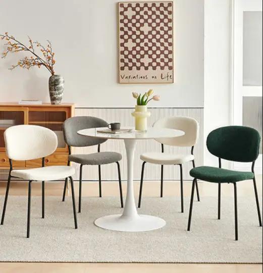 Boucle Dining Chairs, Dining Chairs With Metal Legs For Dining Room, Kitchen, Living Room by HouseOfZazla