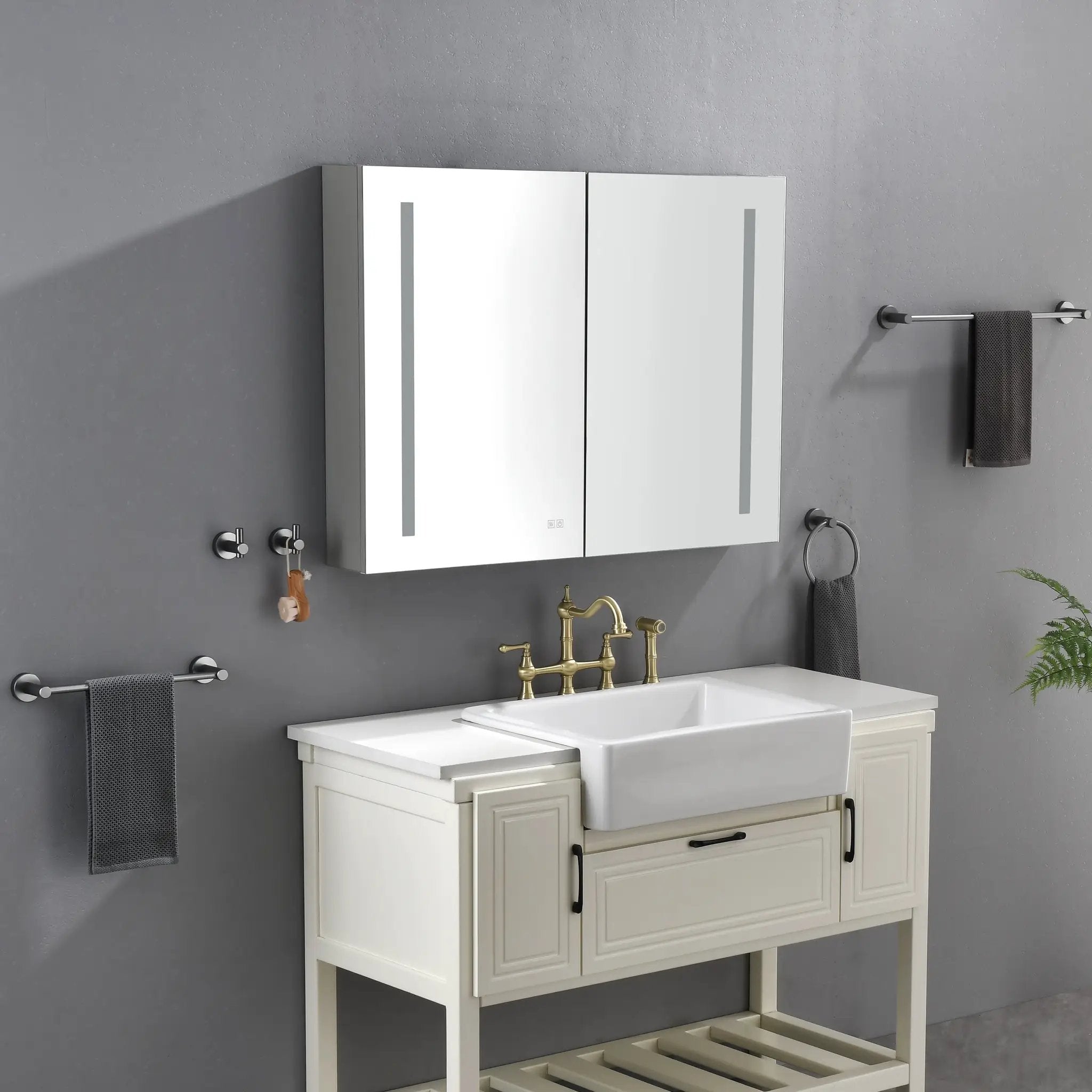 LED Lighted Bathroom Medicine Cabinet - 40 x 30 Inch by HouseOfZazla