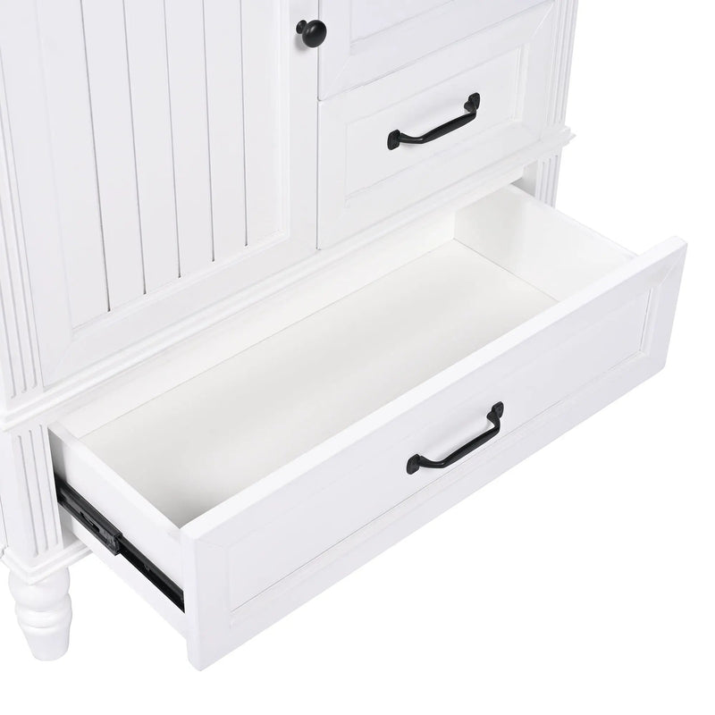 30" Bathroom Vanity With Sink, 3 Drawers, Adjustable Feet