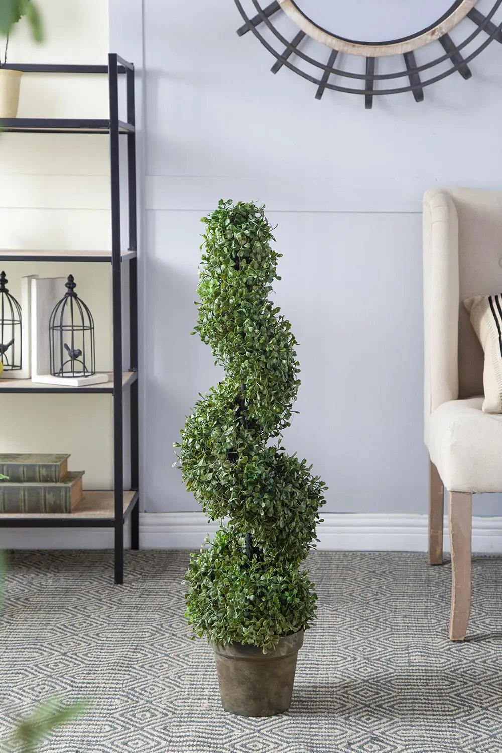 7.5x7.5x35" 3 Foot Tall Artificial Spiral Boxwood Tree by HouseOfZazla