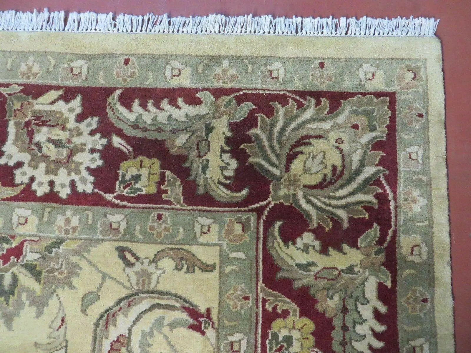 9' X 12' Vintage Handmade India Oriental Jaipur Quality Tea Wash Hand Knotted by Jewel Rugs