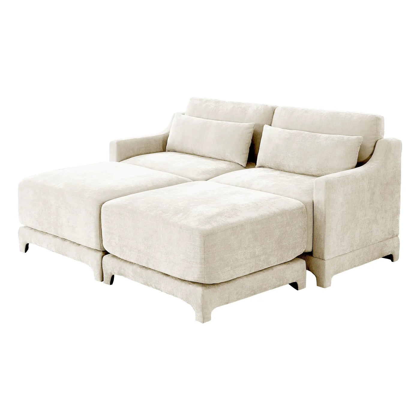 Stylish Sofa With Ottoman And Lumbar Pillows, Ergonomic Design by Unique Piece Furniture