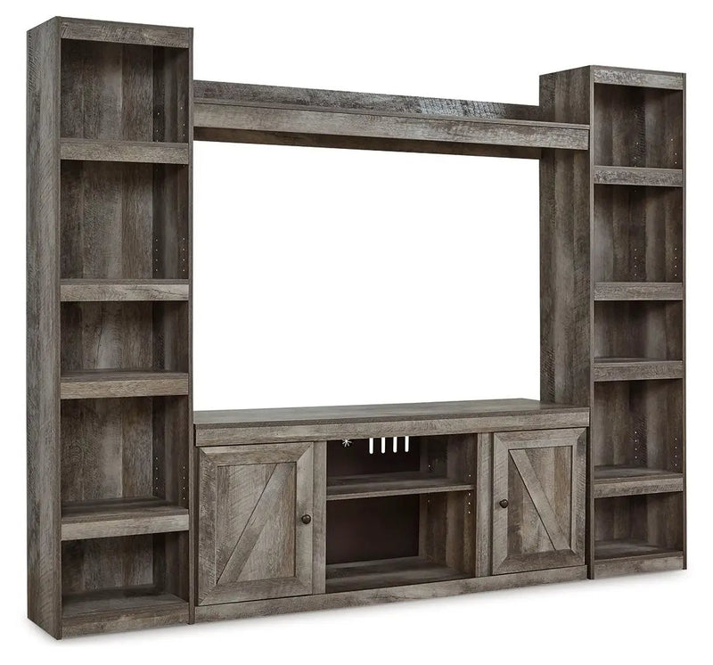 Wynnlow - 4-Piece Entertainment Center With LG TV Stand W/Fireplace Option - Gray by Unique Piece Furniture