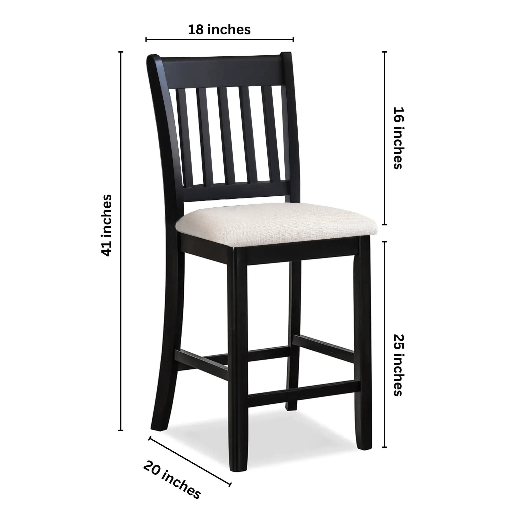 Transitional Rubberwood Dining Room Chairs (Set of 2) With Slatted Back - Black by HouseOfZazla